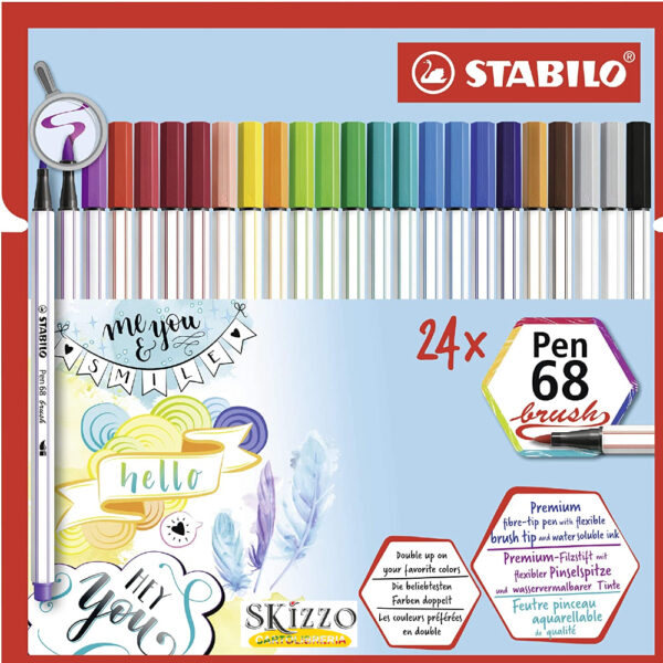 STABILO BRUSH 24PZ CARTONE brush point68 stabilo