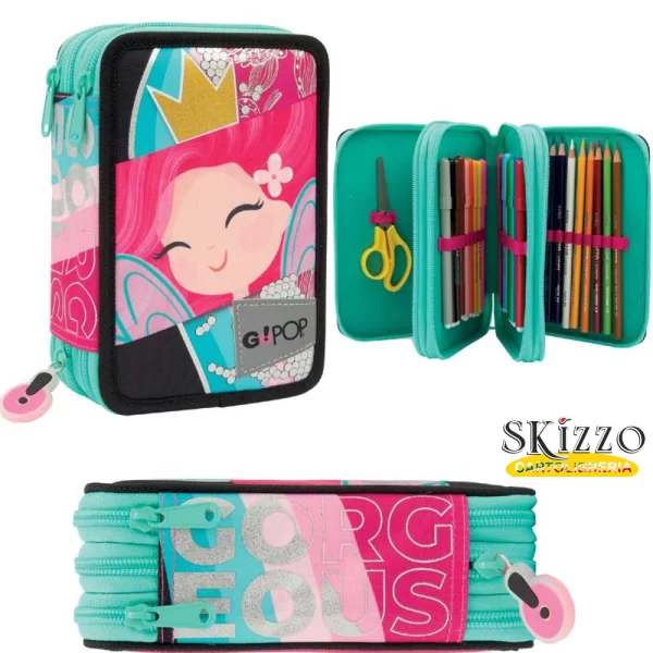 3 zip gopo princess astuccio 3 zip gopop princess