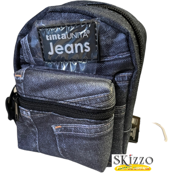 mini zaino portatutto jeans tintaunita