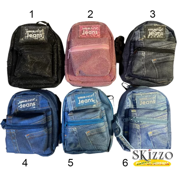 MINI ZAINETTI JEANS mini zaino portatutto jeans tintaunita