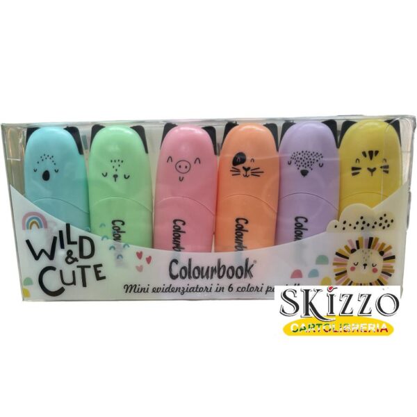evidenziatori wild colourbook mini evidenziatori wild&cute colourbook