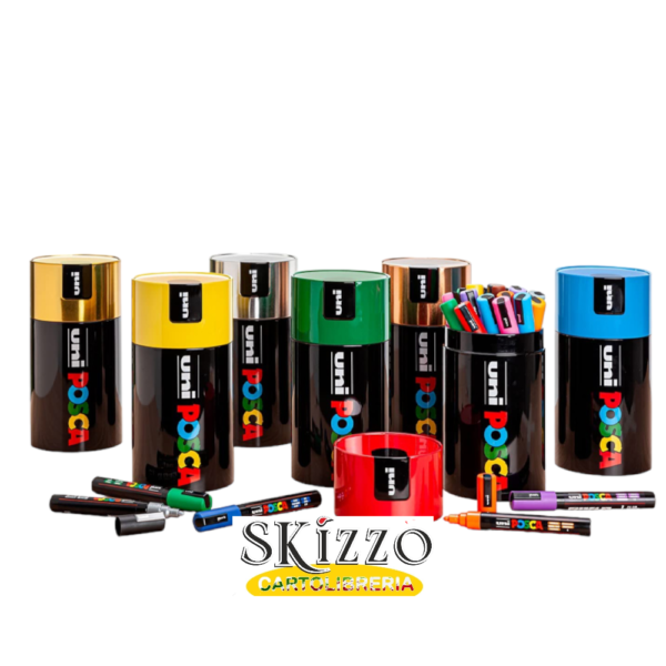 8059484008516-Pennarello-Osama-Uni-Posca-PC5-GIFT-BOX-in-alluminio-Confezione-18-Colori-Assortiti-Tappo-Oro-assortiti-PhotoRoom gift box uniposca 18 pc-5m