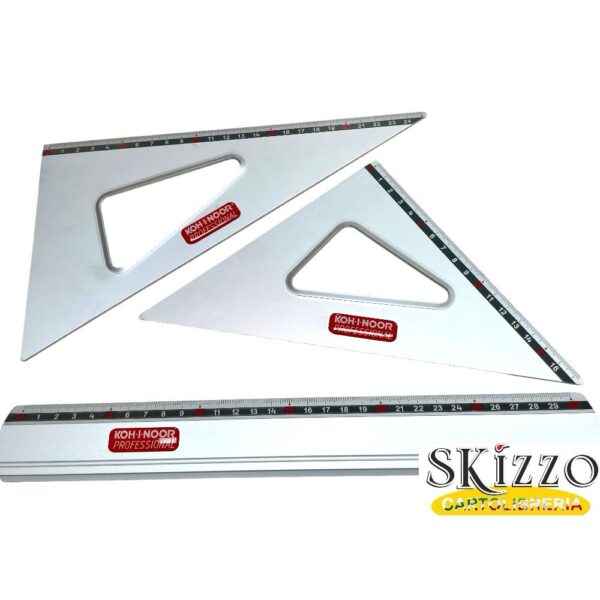 SET KOH-I-NOOR set professional koh-i-noor per disegno tecnico con riga e squadre