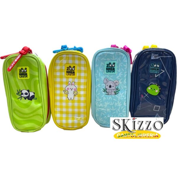 astuccio borsellino verticale tintaunita zoo