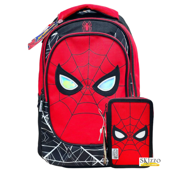 combo spiderman-Photoroom zaino ed astuccio 3 zip spiderman