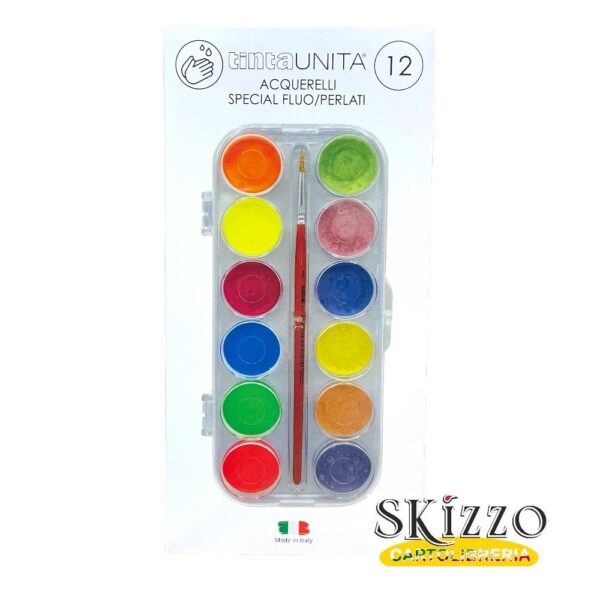 ACQUERELLI FLUO-PERLATI acquerelli tintaunita fluo e perlati