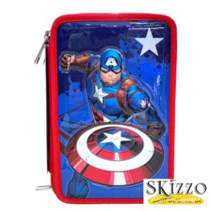 zaino ed astuccio 3 zip seven capitan america 2024/2025 novità schoolpack
