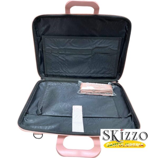 borsa portapc bombata denim rosa 15"