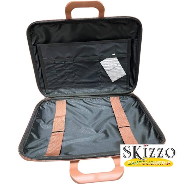 borsa portapc intreccio rosa bombata