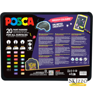 set valigetta metallo uniposca groovy colour