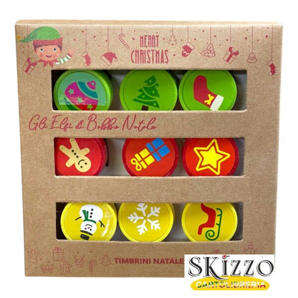 set 9 timbrini natale maricart