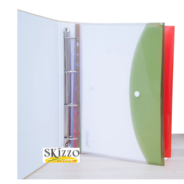 BUSTA CON BOTTONE CON FORATURA UNIVERSALE ORIZZONTALE FOLDER WAVE COLOURBOOK