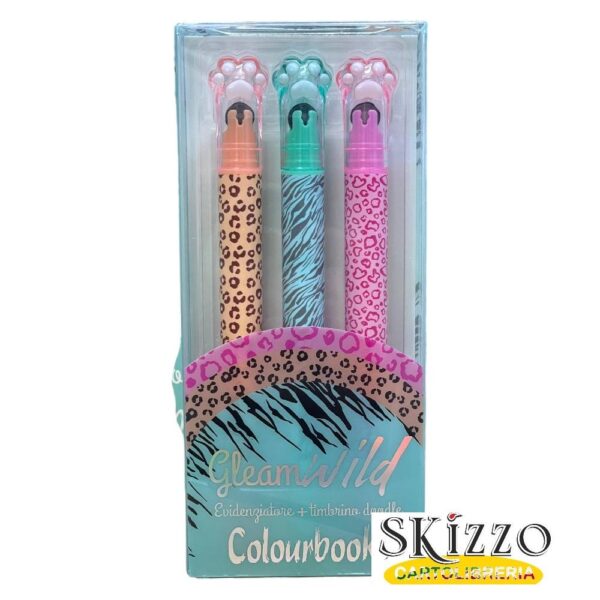 GLEAM WILD 1 set evidenziatori animalier gleam wild colourbook