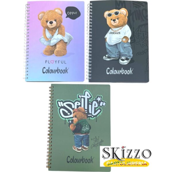 quaderno spiralato a5 funny & bears colourbook