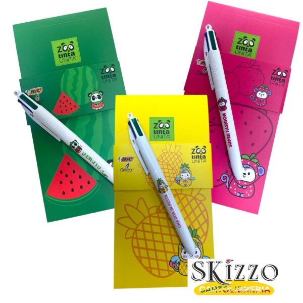 IMG-20250509-WA0052 taccuino tintaunita zoo fruit collectione e penna bic 4 colori edizione limitata